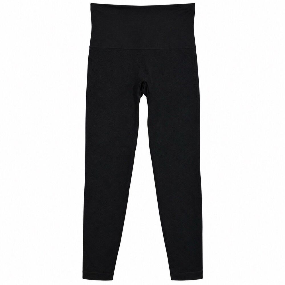 Spanx Look At Me Now Seamless Leggings Womens L Black High Rise FL3515